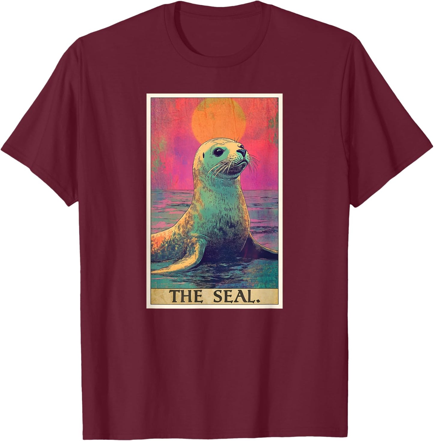 Seal Tarot Card Seals Seal T-Shirt - T-Shirt | Maroon