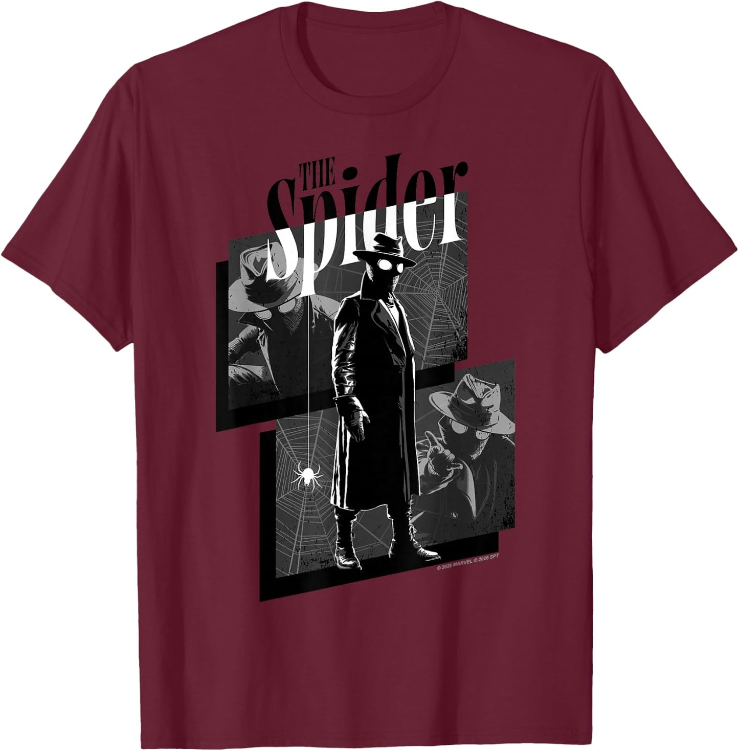 Marvel Spider-Noir Series The Spider Spider-Noir Webed Panel T-Shirt - T-Shirt | Maroon