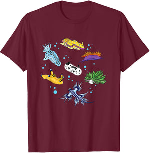 Nudibranch Sea Slug Ocean Scuba Diver Snorkeling Aquarium T-Shirt - T-Shirt | Maroon