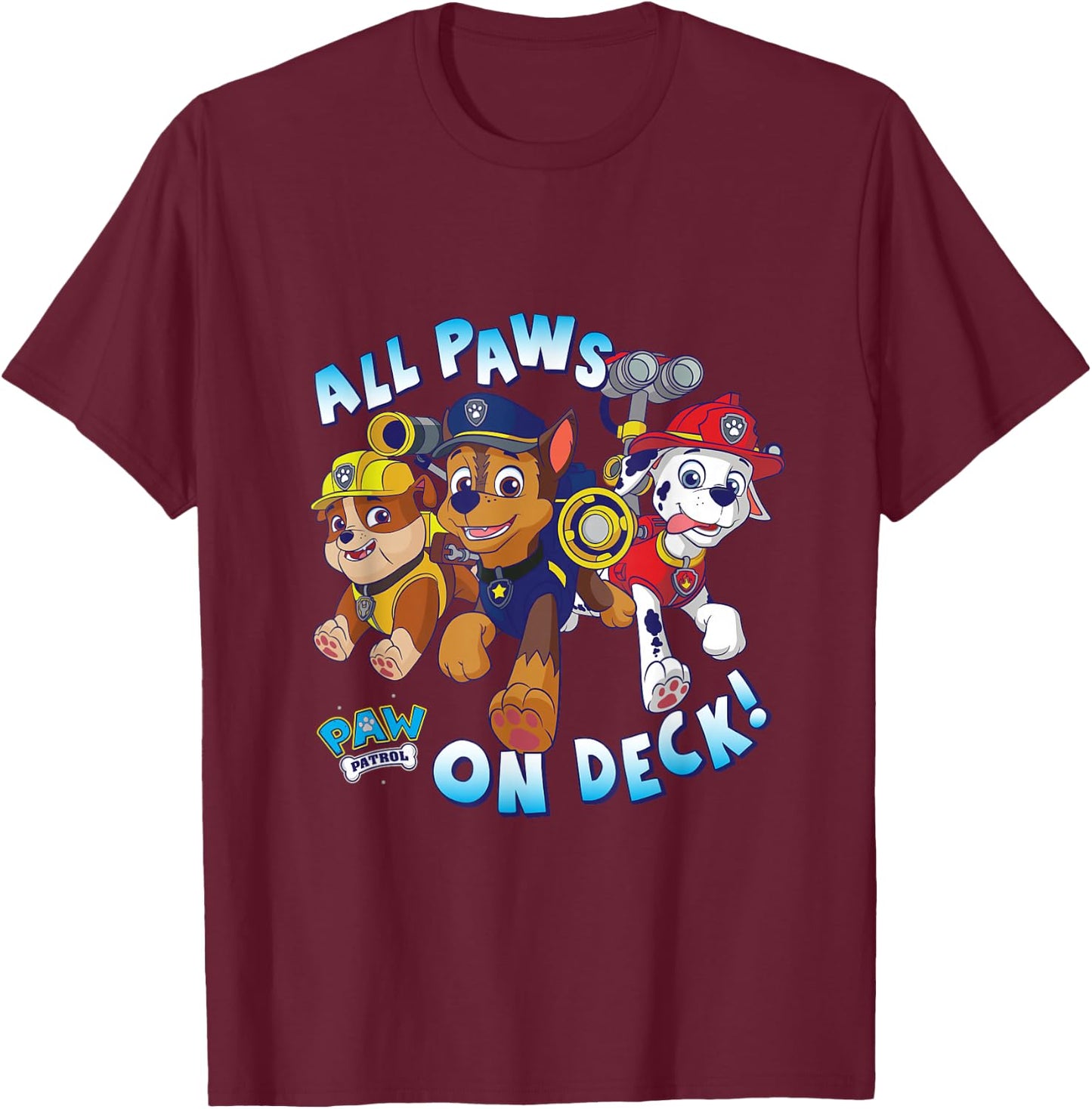 PAW Patrol "All Paws On Deck" Group Characters T-Shirt - T-Shirt | Maroon