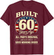 60th Birthday Man Woman Built 60 Years Ago Funny USA Flag T-Shirt - T-Shirt | Maroon