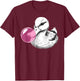 Cute Duck on pink bubble gum Duck T-Shirt - T-Shirt | Maroon