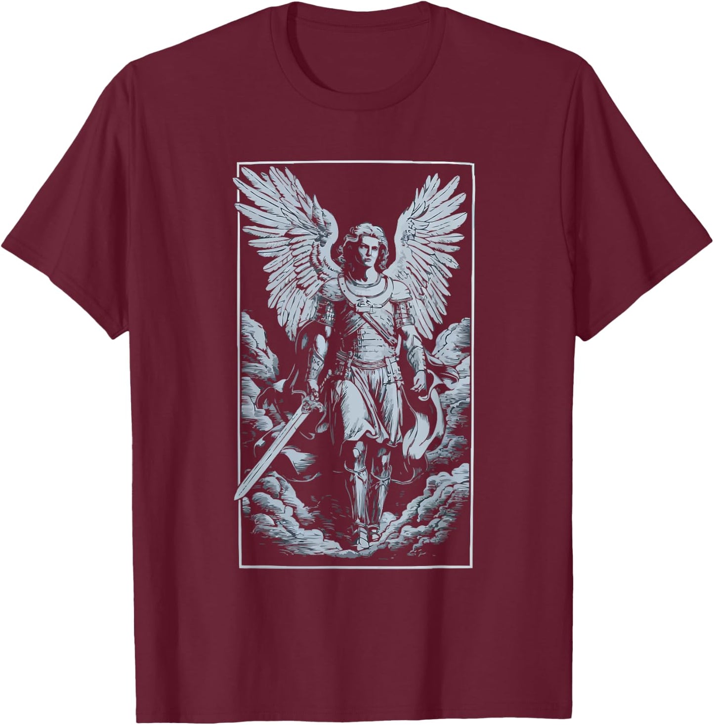 Archangel Catholic Religion Christianity Guardian Angel T-Shirt - T-Shirt | Maroon