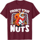 Protect Your Nuts Funny Squirrel Ice Hockey Goalie T-Shirt - T-Shirt | Maroon