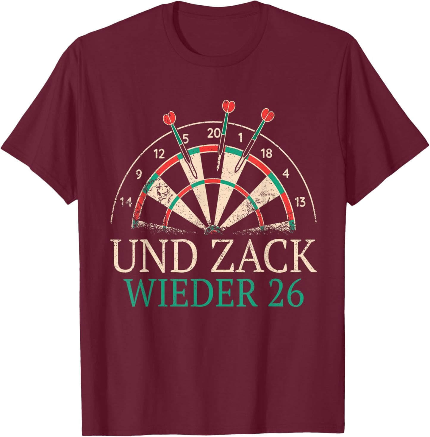 Ultra Dart and Zack Again 26 Darts , black T-Shirt - T-Shirt | Maroon