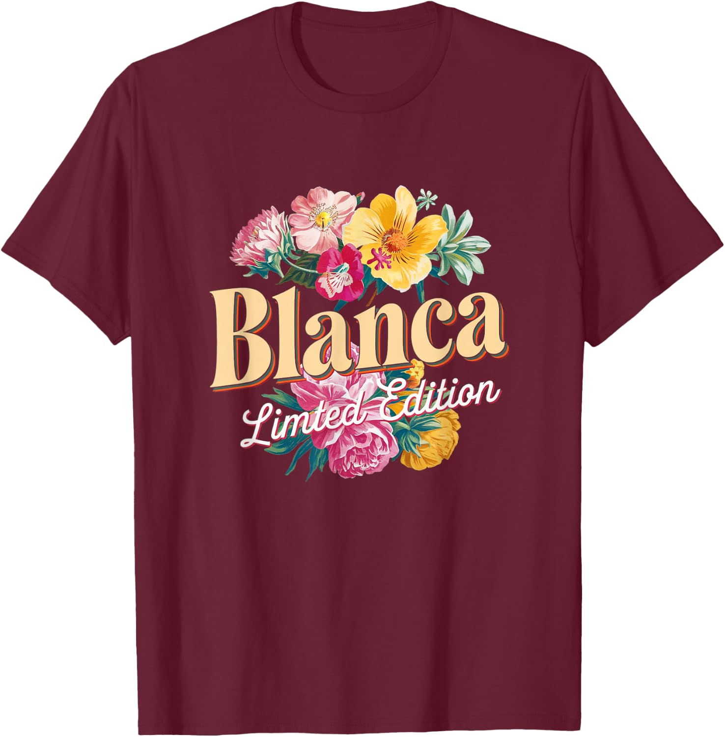 Blanca Limited Edition Vintage Custom Name Wife Grandma T-Shirt - T-Shirt | Maroon