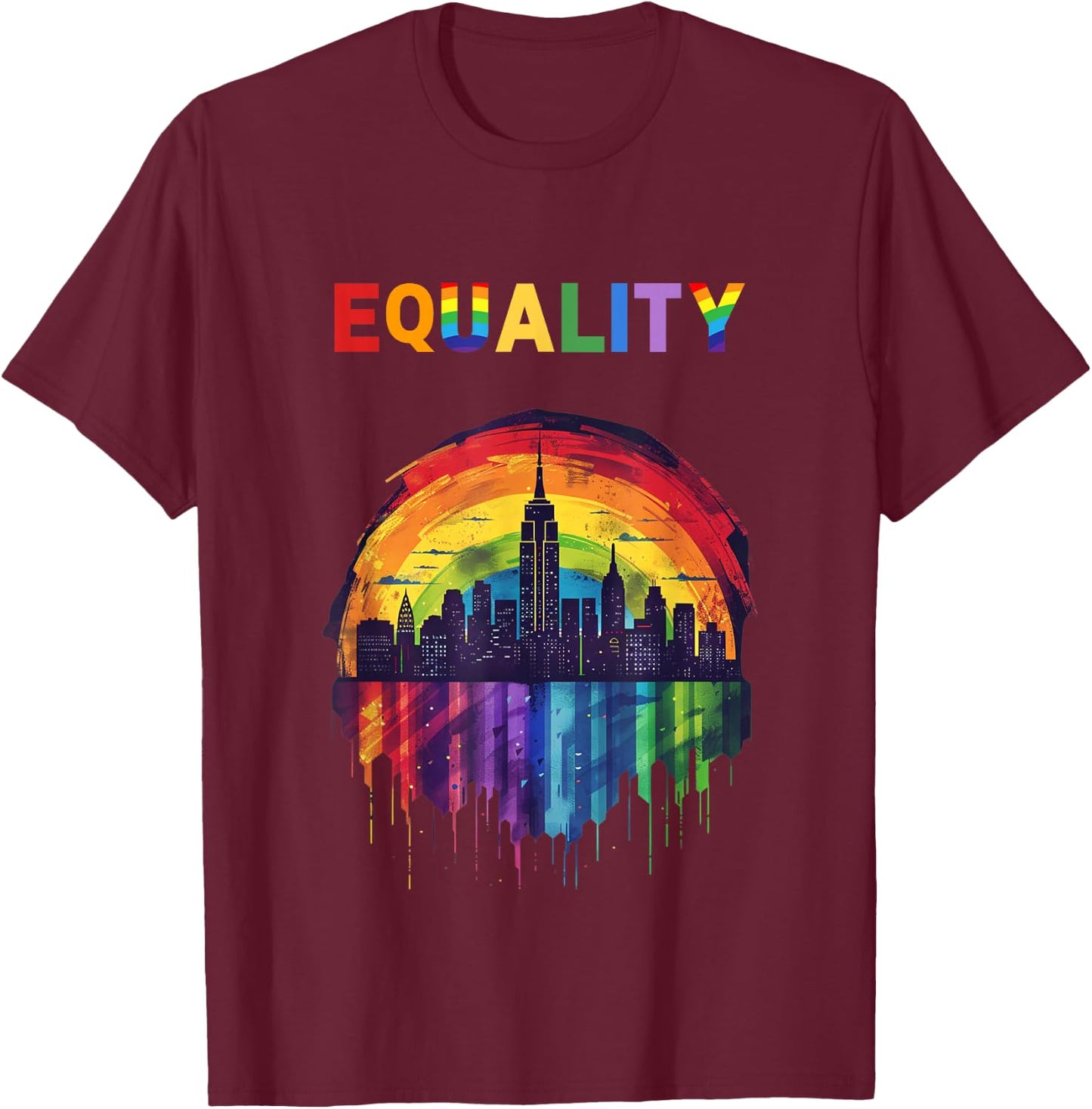 Pride, LGBTQ+ Community, Mensch Sein, freundlich T-Shirt - T-Shirt | Maroon