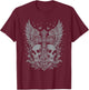Emo Y2K Grunge Aesthetic Goth Skull Cross Gothic Butterfly , black T-Shirt - T-Shirt | Maroon