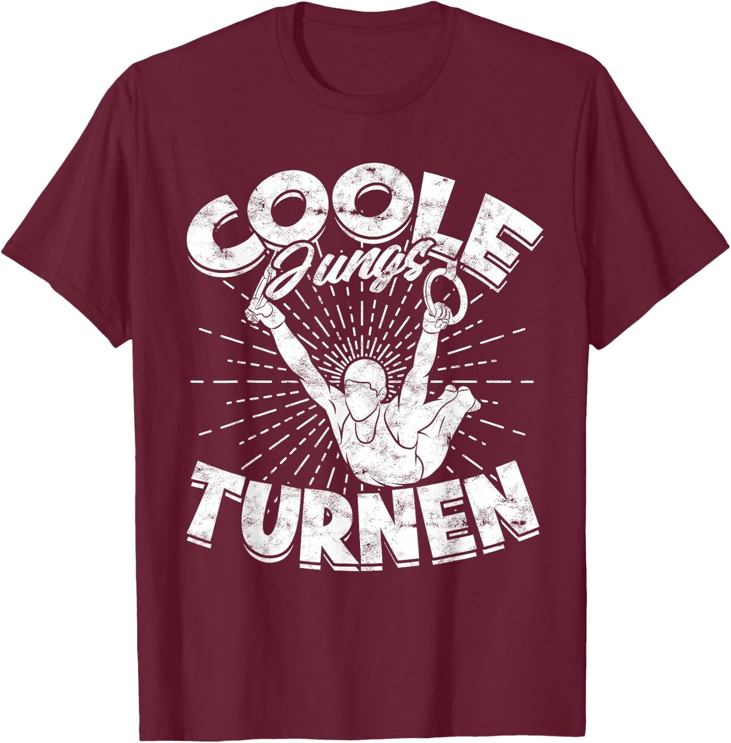 Kinder Jungen Turnen Geschenke Turner Coole Jungs Turnen - Schwarz, Kurzarm, S, Cartoon, Sport, Kinder, Jungen, Turner T-Shirt - T-Shirt | Maroon