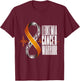 Leukemia Cancer Awareness Warrior Heartbeat Orange Ribbon T-Shirt - T-Shirt | Maroon