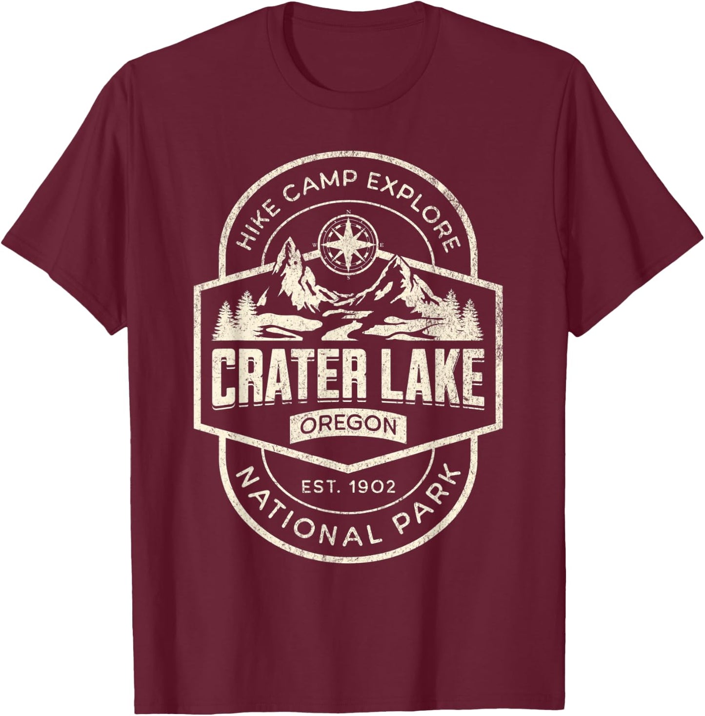Crater Lake National Park T-Shirt - T-Shirt | Maroon