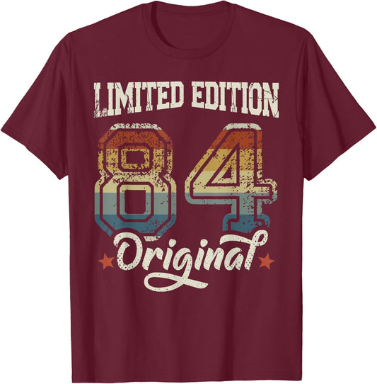 40th Birthday Man Woman 40 Years 1984 Decorative Funny Gift , black T-Shirt - T-Shirt | Maroon
