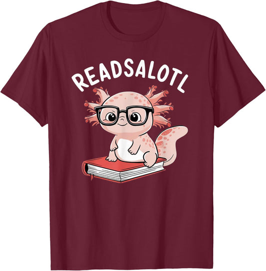 Tennessee Merchant Reads Alotl -Kids Black Cotton T-Shirt - T-Shirt | Maroon