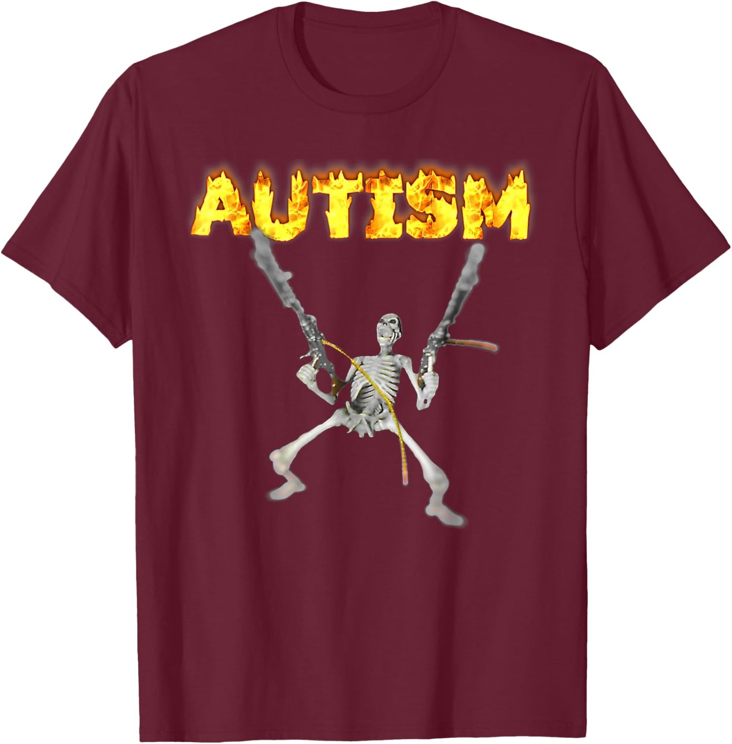 Autism Skeleton Meme - Autism Awareness T Shirt Adult & Kids Black S Short Sleeve Halloween T-Shirt - T-Shirt | Maroon