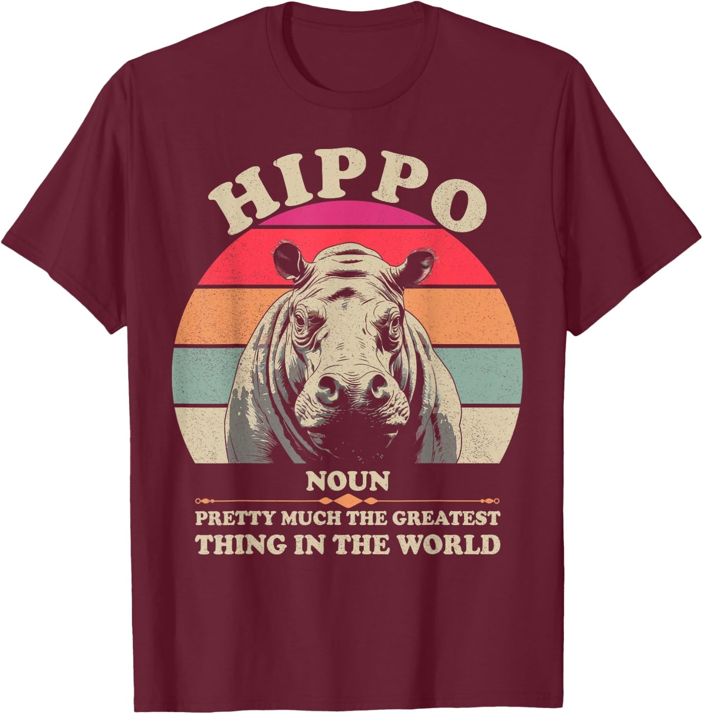 Hippo Definition Shirts Kids Cool Hippopotamus Funny T-Shirt - T-Shirt | Maroon