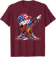 Baseball Drip Ice Cream Patriot American Flag 4th of July T-Shirt - T-Shirt | Maroon