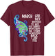 March Girl She Whispered Back I Am The Storm Butterfly T-Shirt - T-Shirt | Maroon