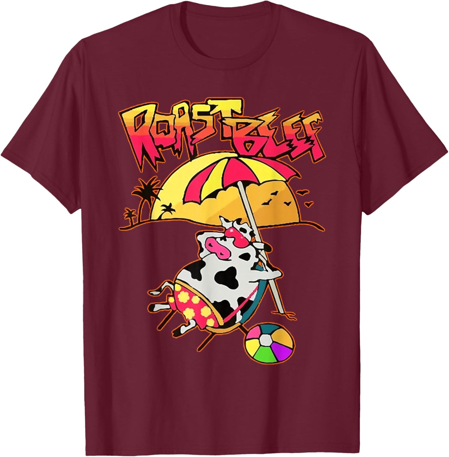 Stranger Dustin Love Roast Beef Beach Cow TV Parody Premium , black T-Shirt - T-Shirt | Maroon