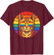 LGBTQ Ally Cat Pride Support Rainbow Color T-Shirt - T-Shirt | Maroon