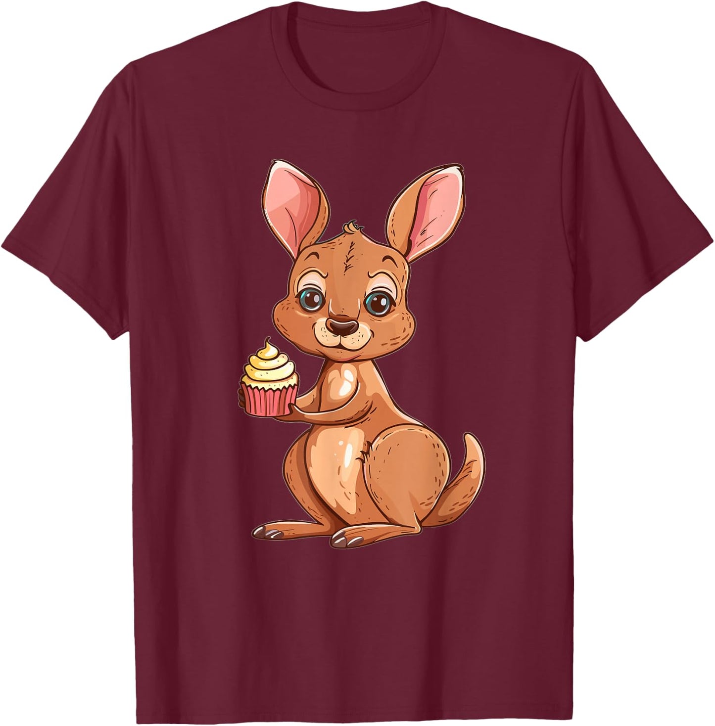 Cute Cupcake Kangaroo T-Shirt - T-Shirt | Maroon