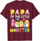 Papa Of The Little Monster 1St Birthday Boy Party T-Shirt - T-Shirt | Maroon