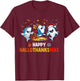 Happy Hallothanksmas Sharks Halloween Christmas Thanksgiving T-Shirt - T-Shirt | Maroon