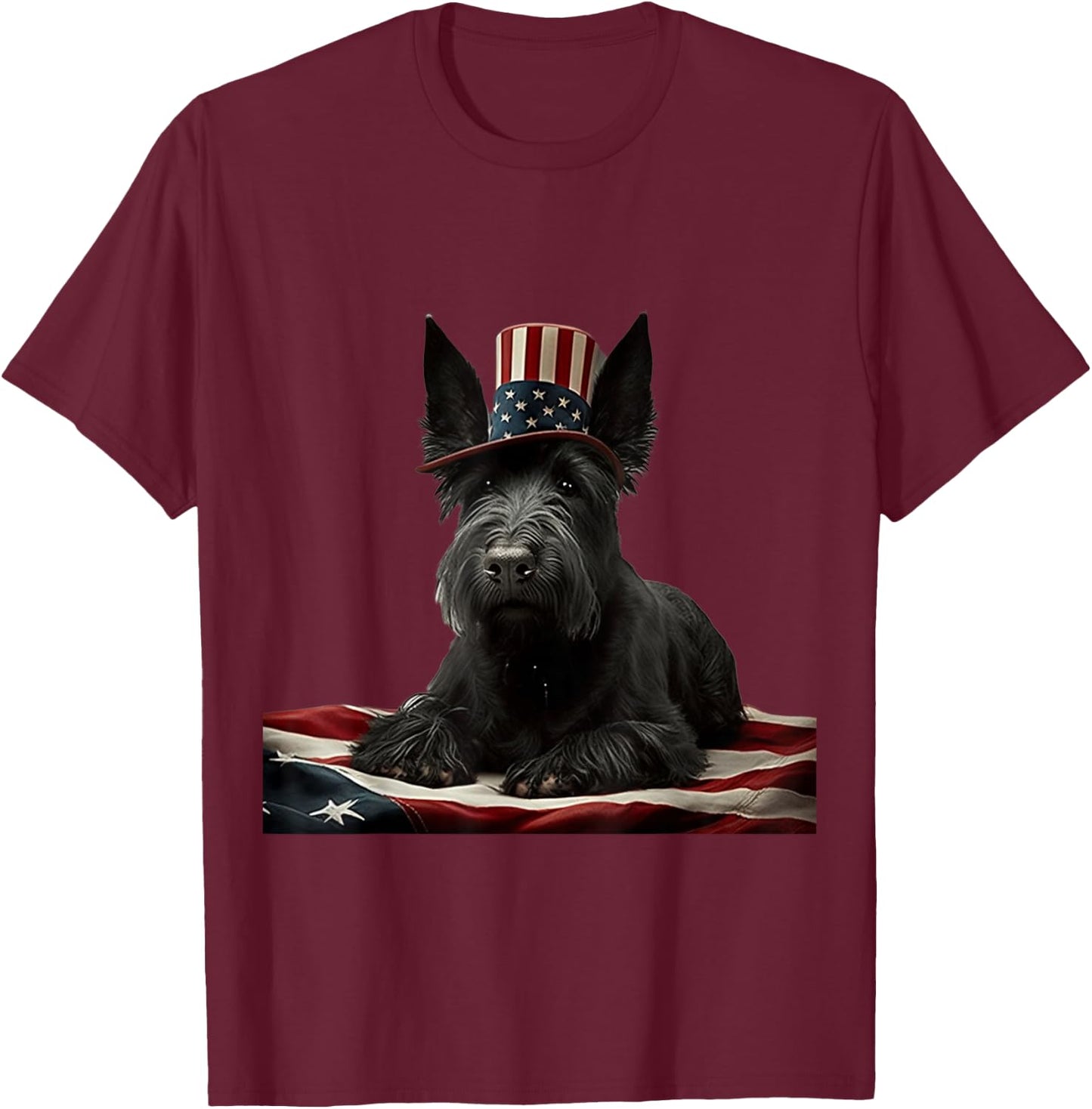 Scottish Terrier 4th of July - Scottish Terrier USA T-Shirt - T-Shirt | Maroon