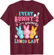 Funny Lunch Lady Easter Happy Easter Day Cafeteria Bunny T-Shirt - T-Shirt | Maroon