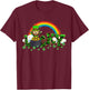 Lucky St Patricks Day Leprechaun Shamrock Leopard Clover T-Shirt - T-Shirt | Maroon