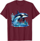Whale Orca Kids T-Shirt - T-Shirt | Maroon