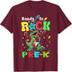 Ready To Rock Pre K Dinosaur 1st Day Of Prek School Boys T-Shirt - T-Shirt | Maroon