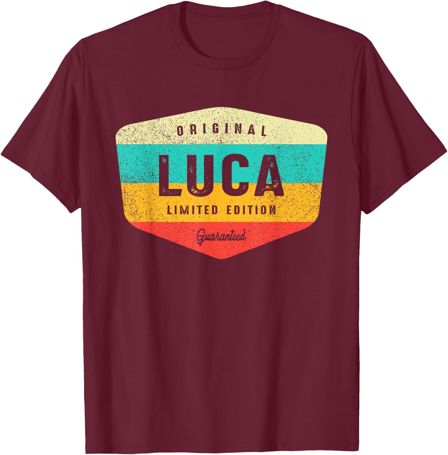 Luca Personalized Name - Luca T-Shirt - T-Shirt | Maroon