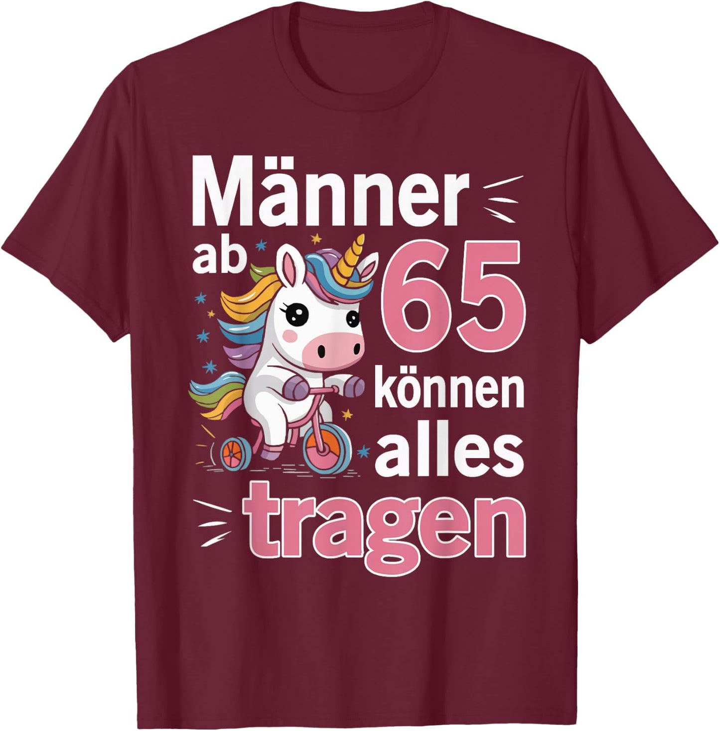 65th Birthday Man Men from 65 Years Funny Saying , black T-Shirt - T-Shirt | Maroon
