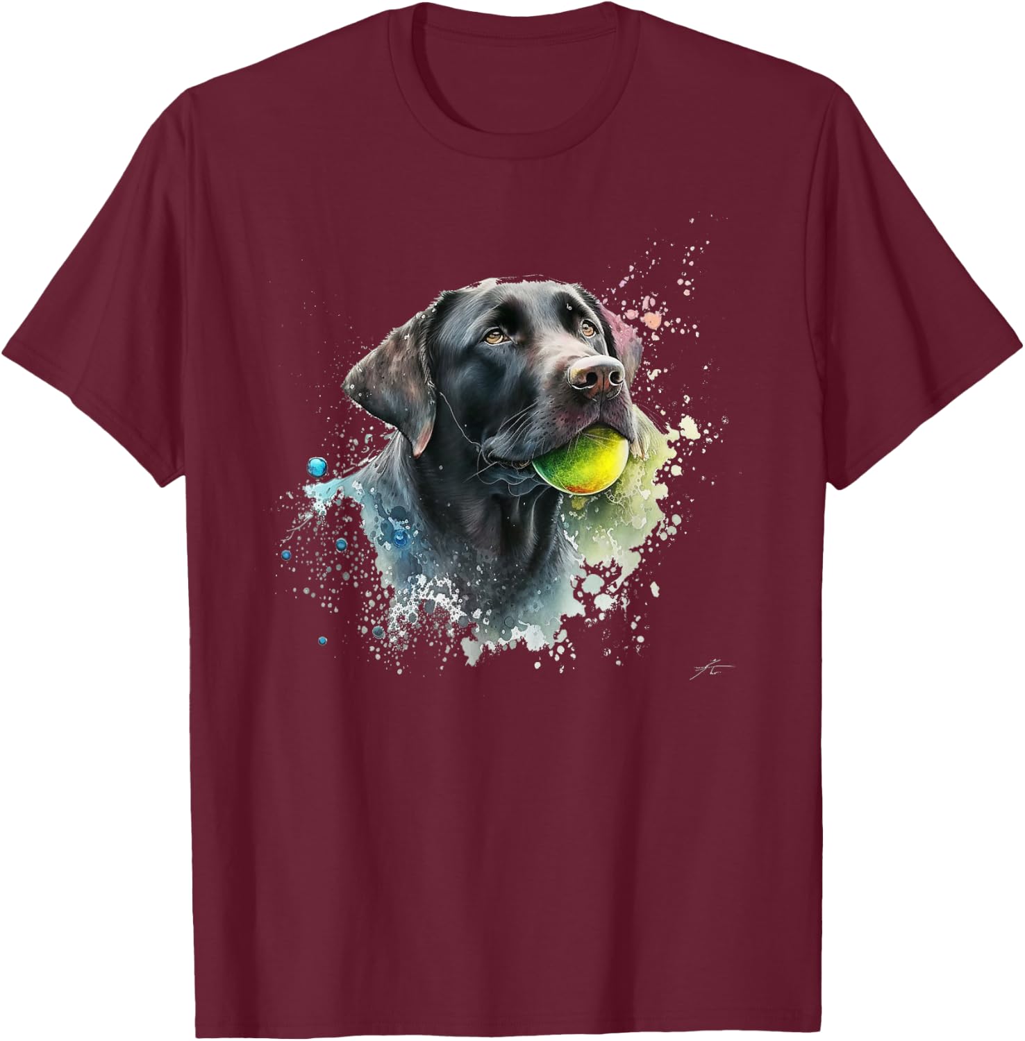 Cute Black Lab Black Labrador Retriever Puppy Dog Mom Animal Men Women Kids T-Shirt - T-Shirt | Maroon