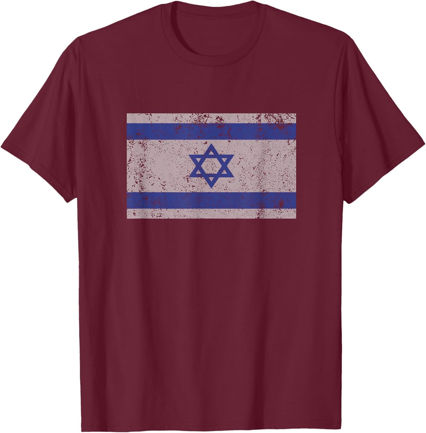 Israeli Flag Israel Jewish Star of David Jerusalem T-Shirt - T-Shirt | Maroon