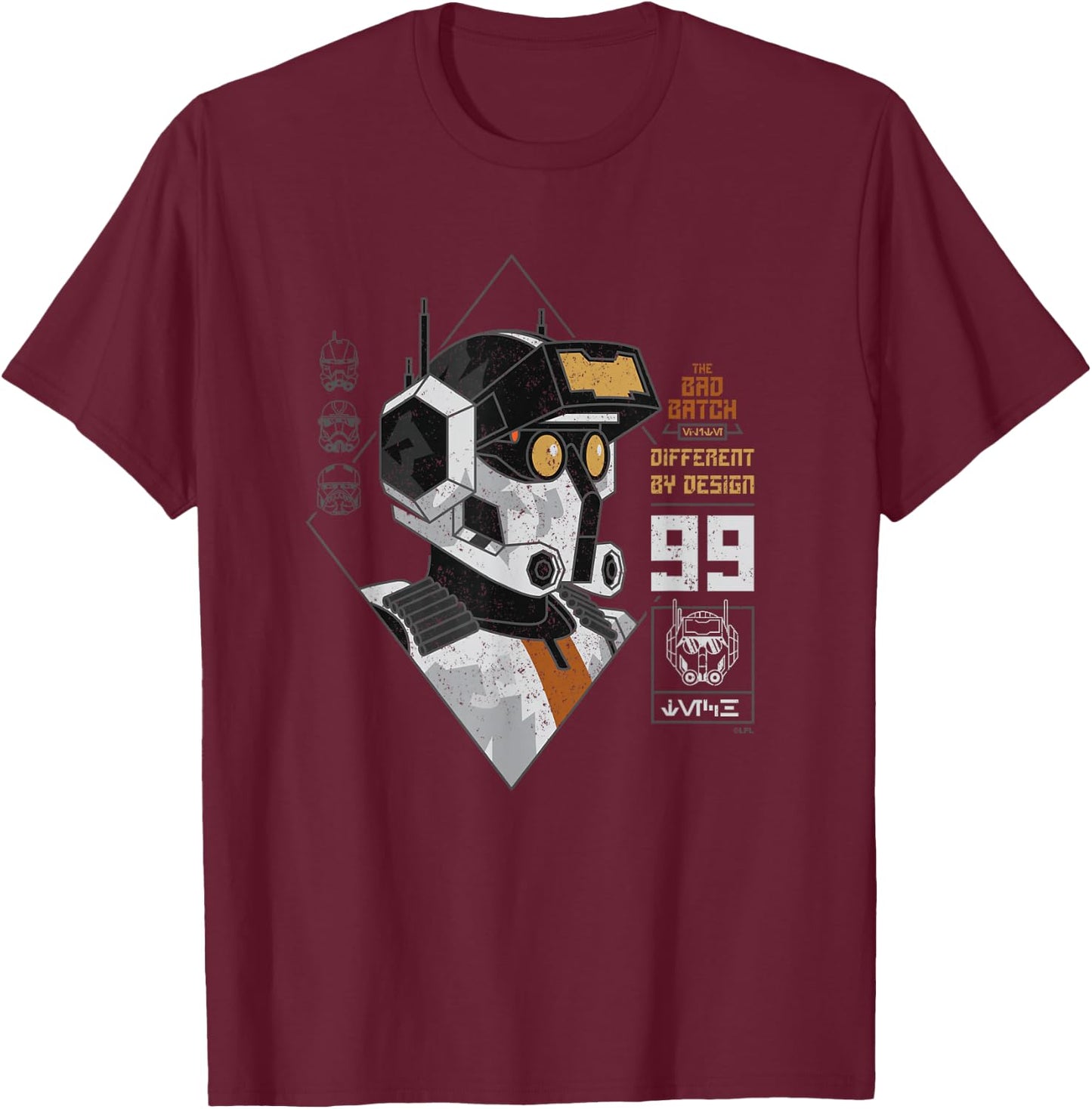 Star Wars The Bad Batch Tech Different by Design T-Shirt - T-Shirt | Maroon