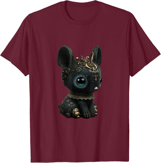 Kawaii Gothic Cute Goth Bunny T-Shirt - T-Shirt | Maroon