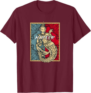 Cambodia Cambodian Khmer Apsara Traditional Dance Temple T-Shirt - T-Shirt | Maroon