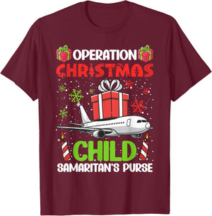 Operation Christmas Child Smaritan's Purse Funny Family Xmas T-Shirt - T-Shirt | Maroon