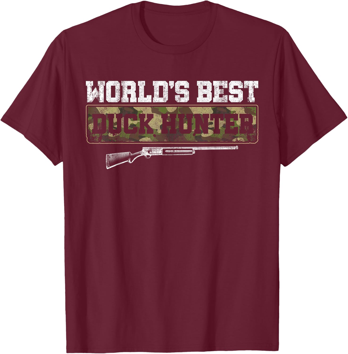 Duck Hunting Hunter Vintage World's Best Duck Hunter T-Shirt - T-Shirt | Maroon