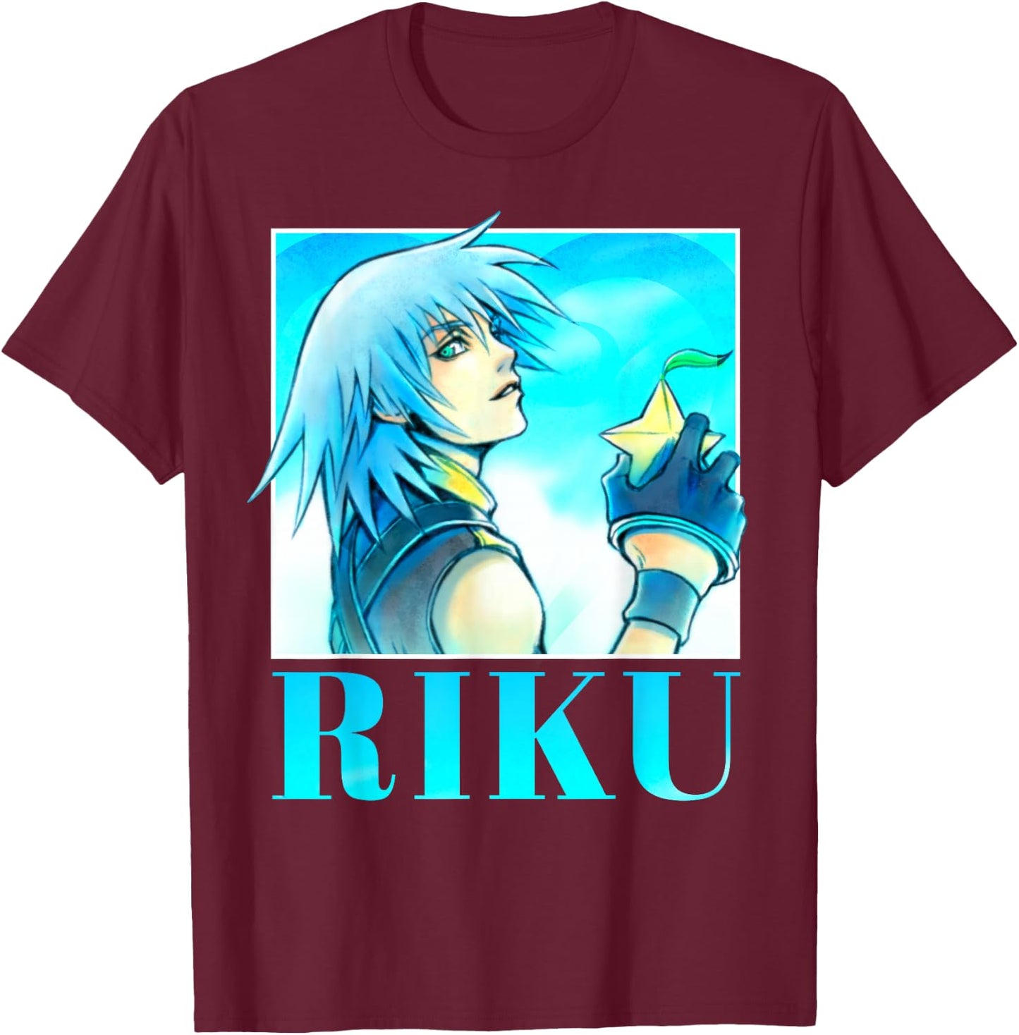 Disney Kingdom Hearts Riku Paopu Fruit Portrait T-Shirt - T-Shirt | Maroon