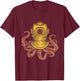 Vintage Octopus Helmet Diver - Scuba Diving Sea Animal Lover T-Shirt - T-Shirt | Maroon