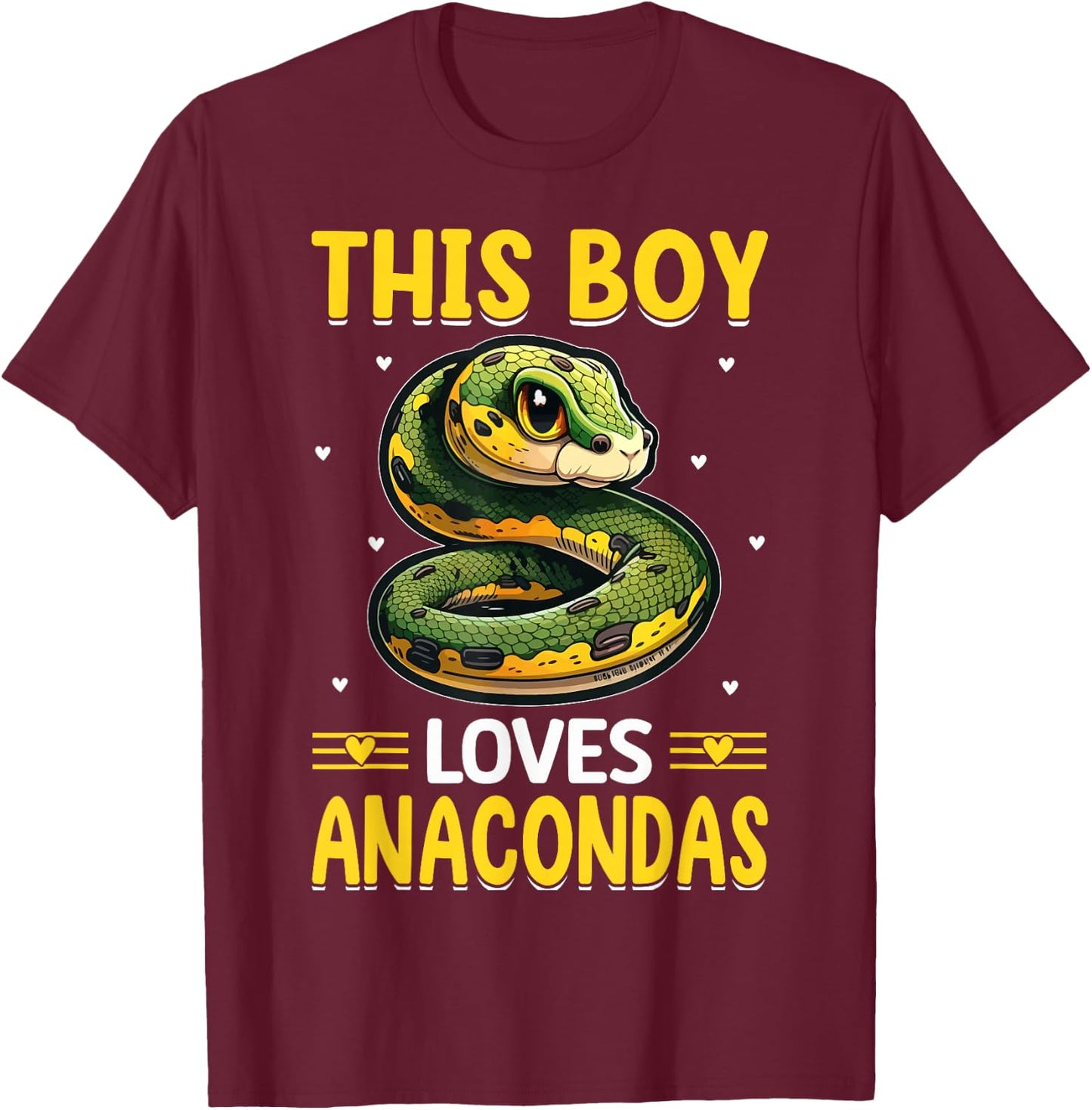 This Boy Loves Anacondas T-Shirt - T-Shirt | Maroon