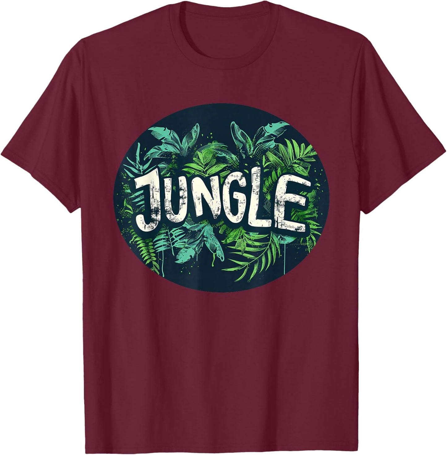 Stylish jungle design for trendy outfits , Black, S T-Shirt - T-Shirt | Maroon