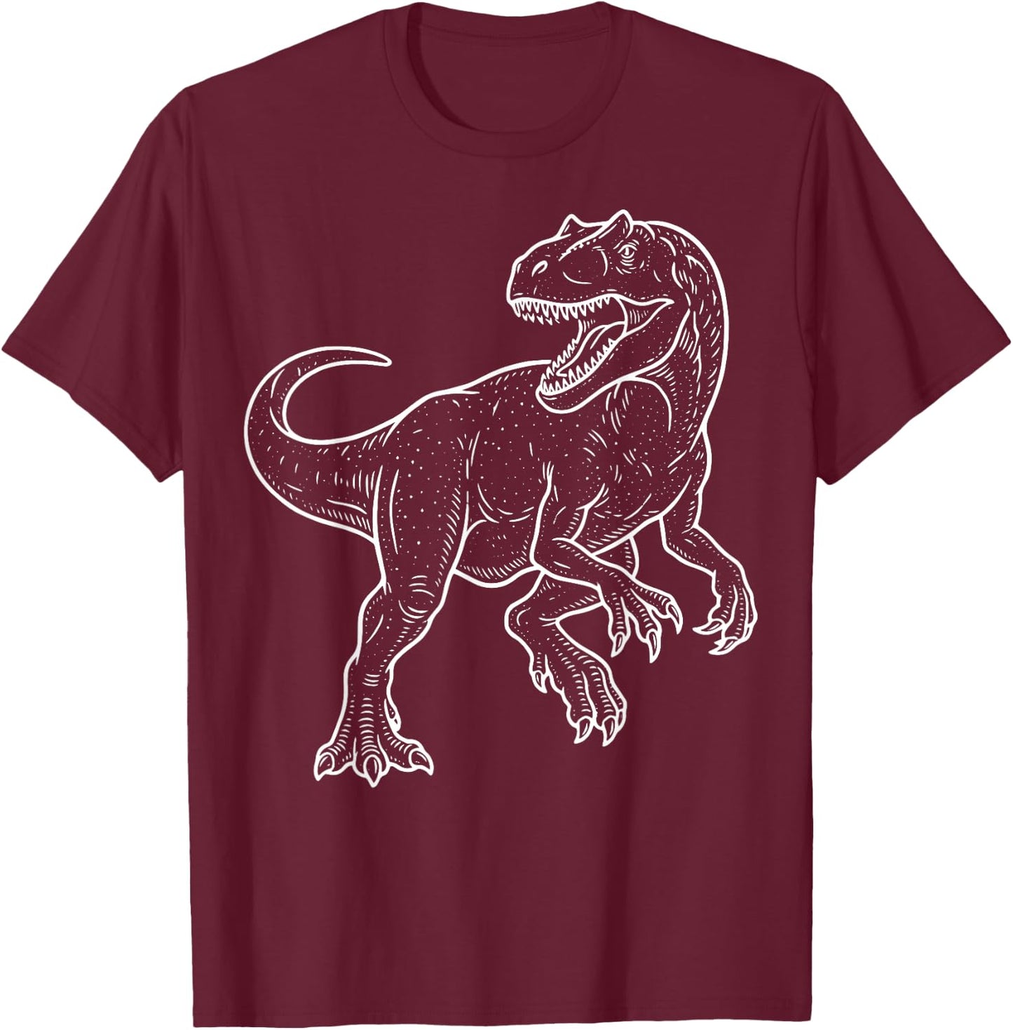 Allosaurus Illustration T-Shirt - T-Shirt | Maroon