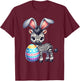 Funny Easter Zebra Lover Egg Eggs Bunny Rabbit Bunnies T-Shirt - T-Shirt | Maroon