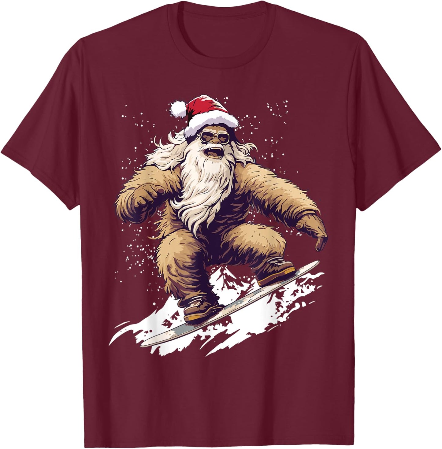 Santa Bigfoot Sasquatch Christmas Xmas Kids T-Shirt - T-Shirt | Maroon