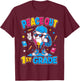 1st Grade Back to School Boys Baseball Ice Cream Drip T-Shirt - T-Shirt | Maroon