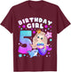 5th Birthday, Girl 5 Years, Mermaid, Number 5 T-Shirt - T-Shirt | Maroon