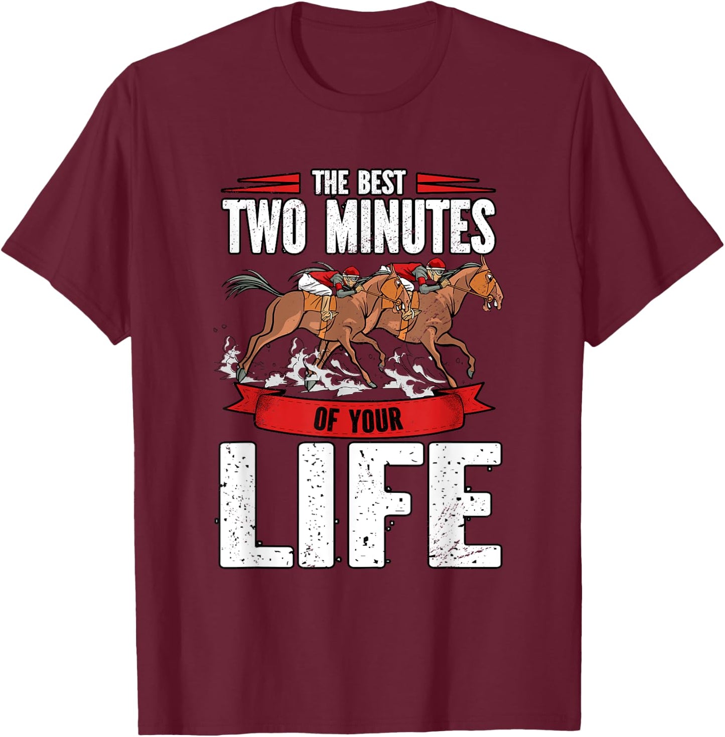 Horse Racing T-Shirt - T-Shirt | Maroon